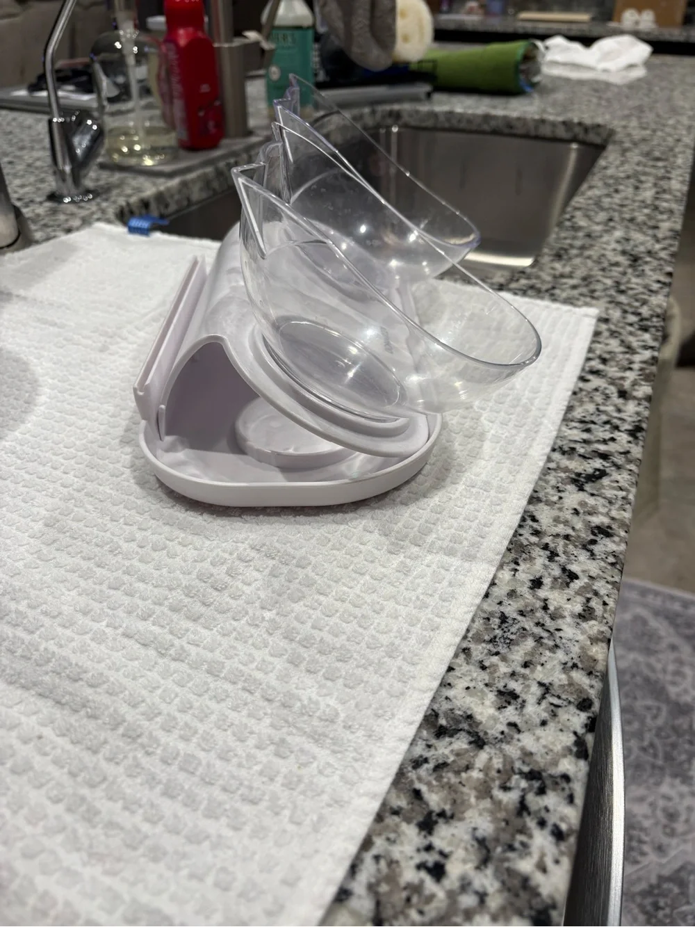 Dorakitten Clear Double Cat Bowl Set